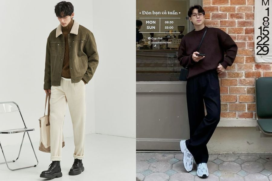 outfit nam mùa đông ấm áp và thời trang