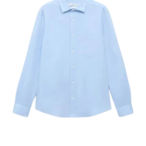 Áo sơ mi nam dài tay màu xanh pastel basic